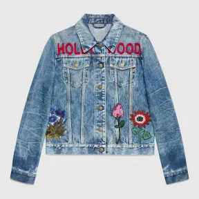 古驰/Gucci 刺绣染色牛仔夹克 435847 XR725 4205