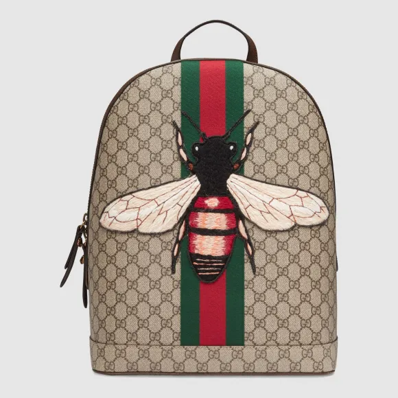 古驰/Gucci 蜜蜂织带Animalier GG高级人造革后背包 442892 K2LZT 8968