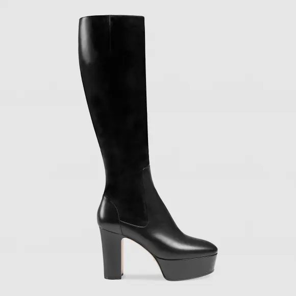 古驰/Gucci 真皮防水台及膝靴 443276 AFE00 1000