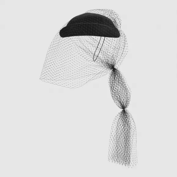 古驰/Gucci 毛毡帽，配以面纱 444013 3HA26 1000