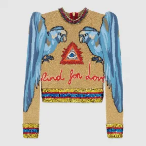 古驰/Gucci 刺绣嵌花刺绣上衣 445687 X5G11 7006