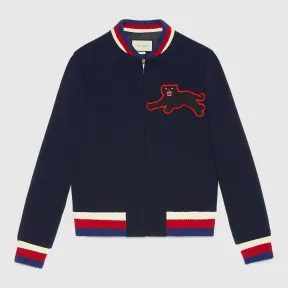 古驰/Gucci 针织黑豹短夹克 451123 Z432A 4101