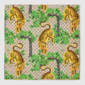 古驰/Gucci Gucci孟加拉虎莫代尔真丝披肩 451303 4G865 1475