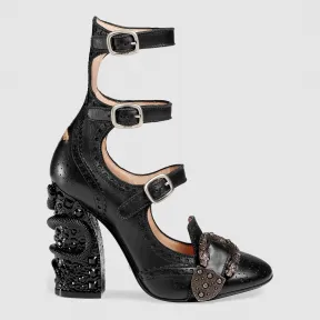 古驰/Gucci 真皮布洛克浅口鞋 452140 A3N00 1000