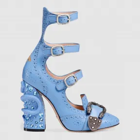 古驰/Gucci 真皮布洛克浅口鞋 452140 A3N00 4338