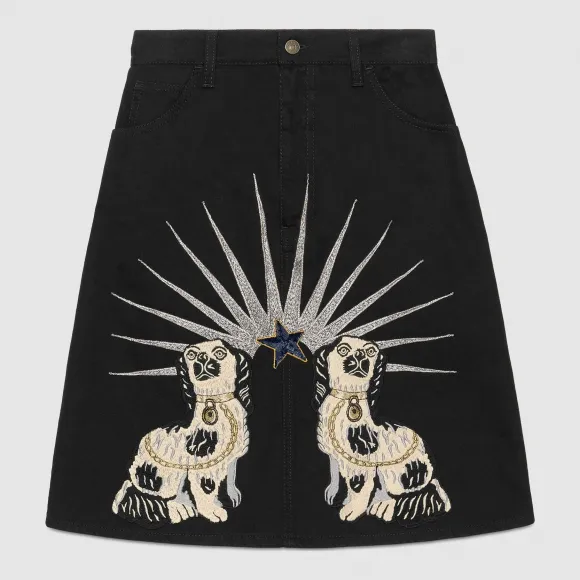 古驰/Gucci 刺绣牛仔裙 456974 XR402 1082