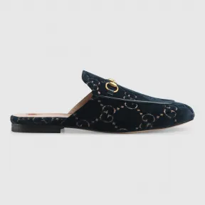古驰/Gucci Princetown系列GG天鹅绒便鞋 475094 9JT20 4280
