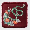 古驰/Gucci 珊瑚蛇图案刺绣天鹅绒靠垫 482730 ZAF11 6125