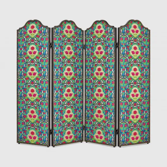 古驰/Gucci 饰花卉和蜜蜂图案四扇式屏风 488317-ZAW11-6421
