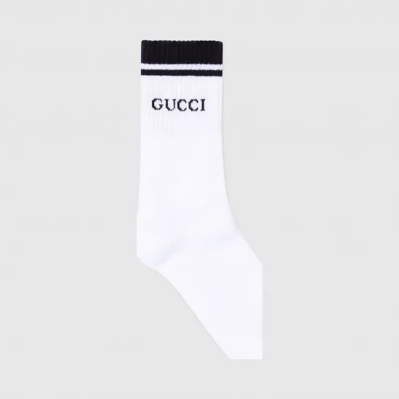 古驰/Gucci 纯棉Gucci短袜 496493-4G293-9000