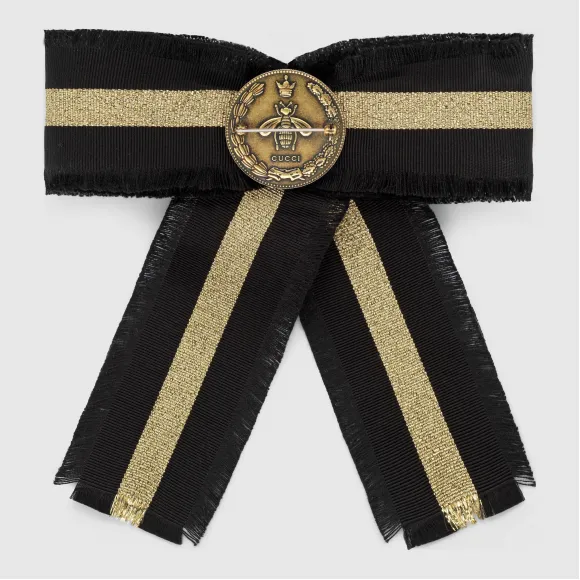 古驰/Gucci 饰织带罗缎蝴蝶结胸针 504379 I3964 8522