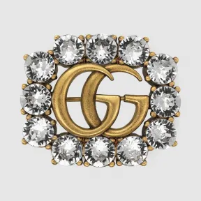 古驰/Gucci 饰双G和水晶金属胸针 506171-J1D50-8062