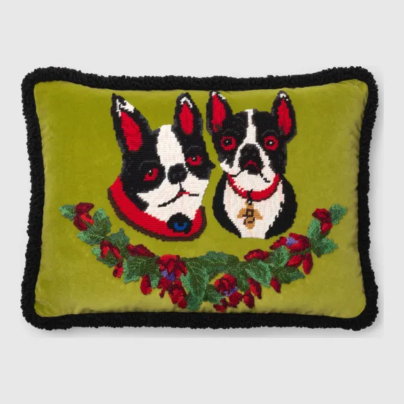 古驰/Gucci Bosco和Orso针绣靠垫 527753 ZAF75 6813