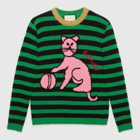 古驰/Gucci 猫和棒球羊毛毛衣 553930 XKAG3 1108