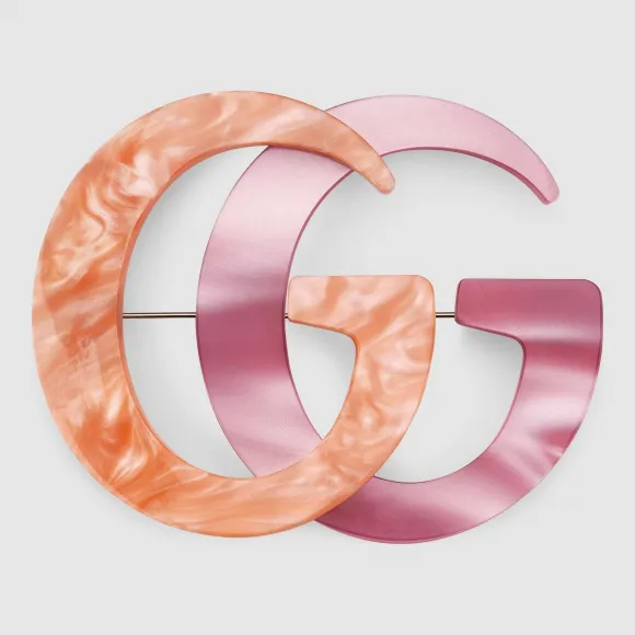 古驰/Gucci 树脂双G胸针 566608 I12R2 8498