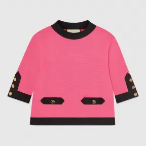 古驰/Gucci 真丝对比色上衣 566611 XKAL3 5053