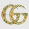 古驰/Gucci 饰水晶树脂双G胸针 566935 I7125 8488
