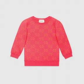 古驰/Gucci 儿童 GG 棉质金银丝线毛衣 571723 XKAHM 5164