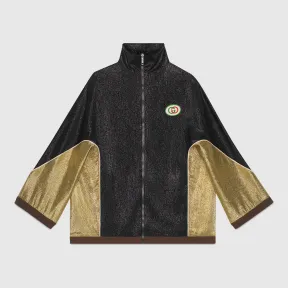 古驰/Gucci 绉绸金银丝线睡衣风夹克 572305 XJA4V 1040