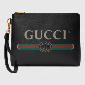 古驰/Gucci Gucci Print系列皮革手拿包 572770 0Y2AT 8163