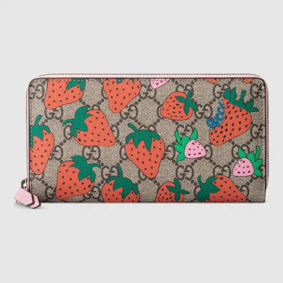古驰/Gucci 饰Gucci 草莓印花 GG 钱包 573865 GZRAT 8483