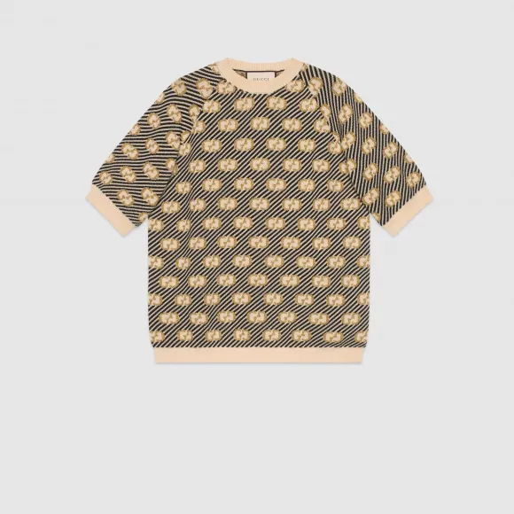 古驰/Gucci GG 条纹羊毛提花上衣 574208 XKASE 9834