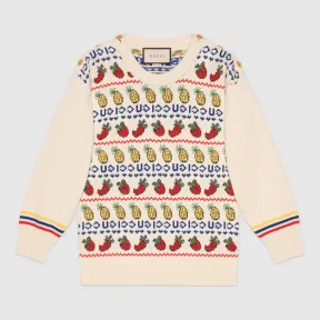 古驰/Gucci Gucci 菠萝和草莓图案针织上衣 574216 XKASB 9376