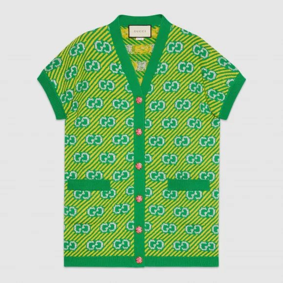 古驰/Gucci GG 条纹羊毛提花背心 574221 XKASE 3349