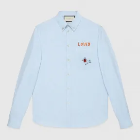 古驰/Gucci 刺绣牛津棉衬衫 574534 ZABZS 4910