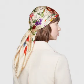 古驰/Gucci 花卉星星印花真丝方巾 576759_3G001_9200