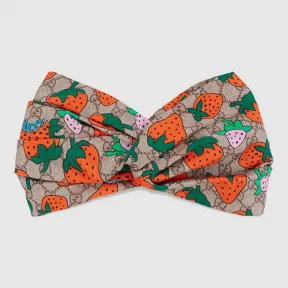 古驰/Gucci GG和Gucci草莓印花发带 577873 3G599 9774