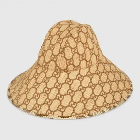 古驰/Gucci 饰蛇皮 GG 宽边帽 577904 3HH39 9264