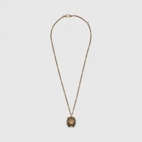 古驰/Gucci 饰彩色水晶狮头项链 578920-I4769-8522