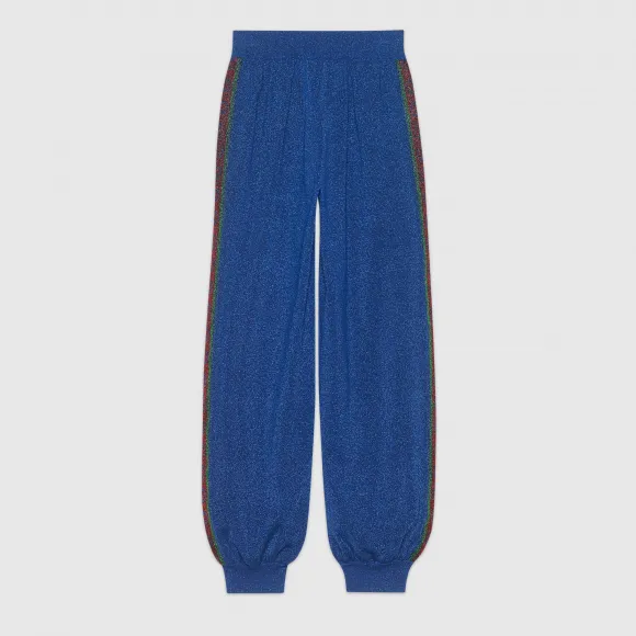 古驰/Gucci 羊毛金银丝线慢跑长裤 579764 XKAQ9 4034