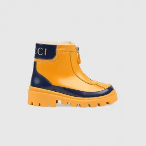 古驰/Gucci 幼儿环保毛皮衬里皮靴 580727 D73F0 4565