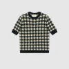 古驰/Gucci 千鸟格短袖毛衣 595697 XKAW9 9207
