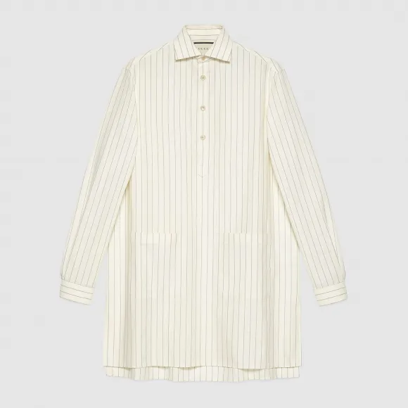 古驰/Gucci 超大造型条纹棉质衬衫 595975 ZAC0J 9115