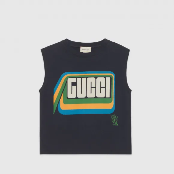 古驰/Gucci 儿童Gucci老虎印花棉质背心 596127_XJB4Z_1150