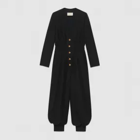 古驰/Gucci 羊毛真丝混纺连体裤 596894 ZHM88 1000