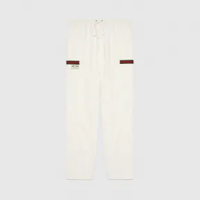 古驰/Gucci 饰Gucci标签棉质帆布长裤 604171-XDAX3-9061