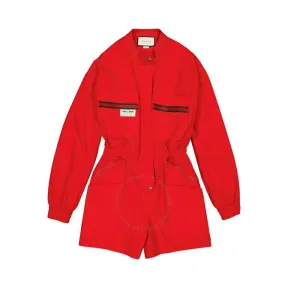 古驰/Gucci 女士红色徽标标签连身裤 610004-XJBXQ-6527