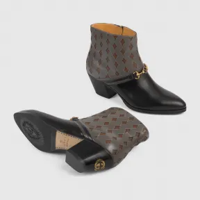 古驰/Gucci 饰互扣式双G马衔扣男士短靴 614336_1D090_1066