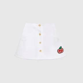 古驰/Gucci  女士 饰GG苹果贴饰棉质迷你裙 617336-XDBC4-9692