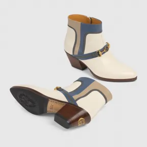 古驰/Gucci 饰互扣式双G马衔扣女士短靴 617536_1D070_9060