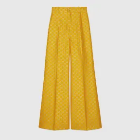 古驰/Gucci 女士 轻质GG金银丝线阔腿裤 627877-ZAD7L-7091