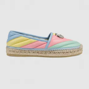 古驰/Gucci 女士 女士绗缝皮革草编鞋 628160-0CGB0-4970