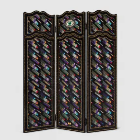 古驰/Gucci 星眼刺绣天鹅绒三扇式屏风 628908-ZAE1A-1082