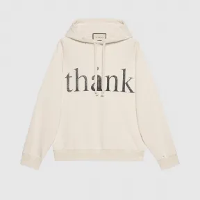 古驰/Gucci “think/thank”印花兜帽卫衣 634674-XJCXL-9232