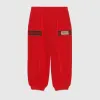 古驰/Gucci 儿童饰Gucci标签慢跑长裤 红色 男童 653667-XJDKA-6263