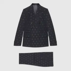 古驰/Gucci 互扣式 G 条纹羊毛西装 660190-ZAGWR-4956